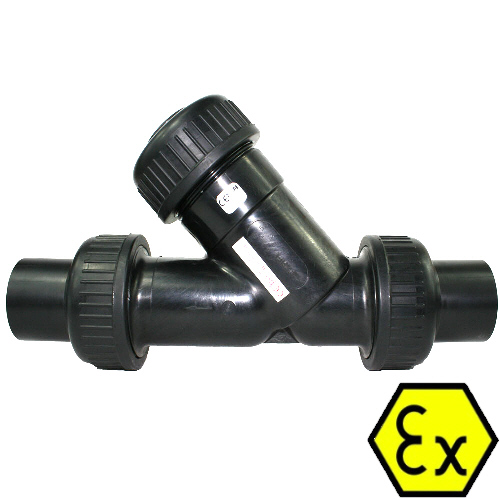 Schmutzf&auml;nger aus PP-elektrisch leitf&auml;hig, PP-EL Stumpfschwei&szlig;anschluss, EPDM Dichtung